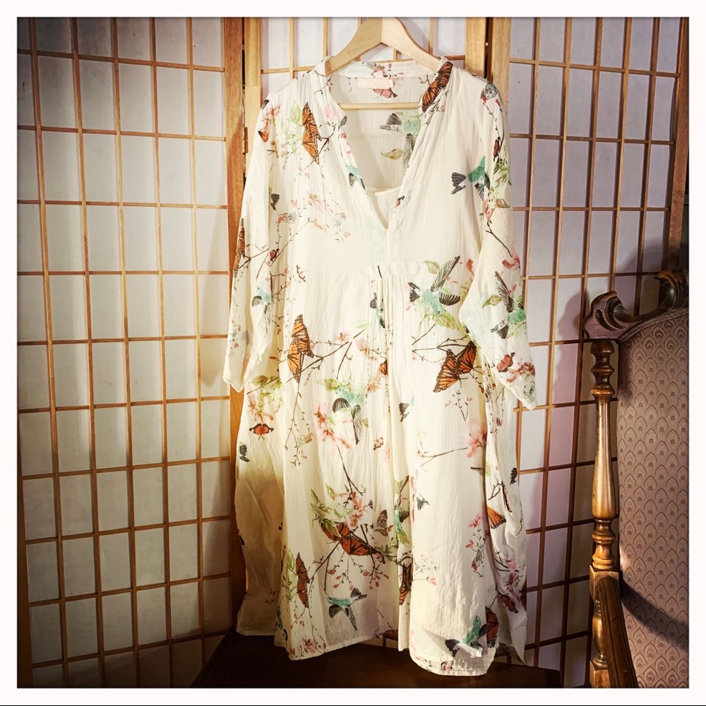 Plus Size 3X Vintage floral Shift Dress w Pockets.